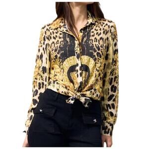 NEW OOLALA printed button-up shirt